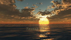 Illustration CG sea sunset