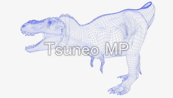 插图和 CG 恐龙 （线框架）