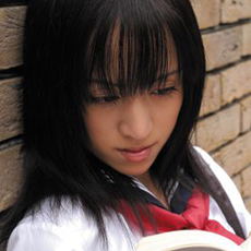 Dark-haired female school students Arisa Kanno (Kanno sub Risa)