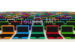 Colorful illustrations CG laptop
