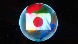 映像CG 地球・国旗・日本