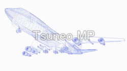 Illustration and CG planes (wire frame)