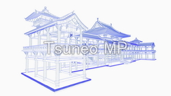 Illustration and CG building (wire frame)