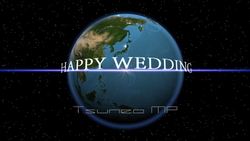 Image CG planet HAPPY WEDDING