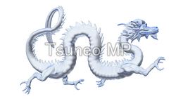 Illustration and CG Dragon (wire frame)