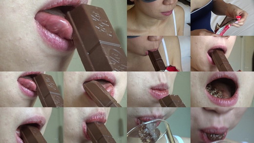 [Acupuncture, lips, mouth, tongue fetish] Mouth up &amp; spit chocolate candy